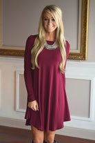 Simple Pleasures Dress ~ Dark Maroon