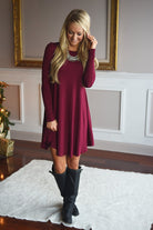 Simple Pleasures Dress ~ Dark Maroon