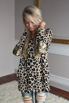 Sparkle On My Mind Leopard Top ~ Taupe